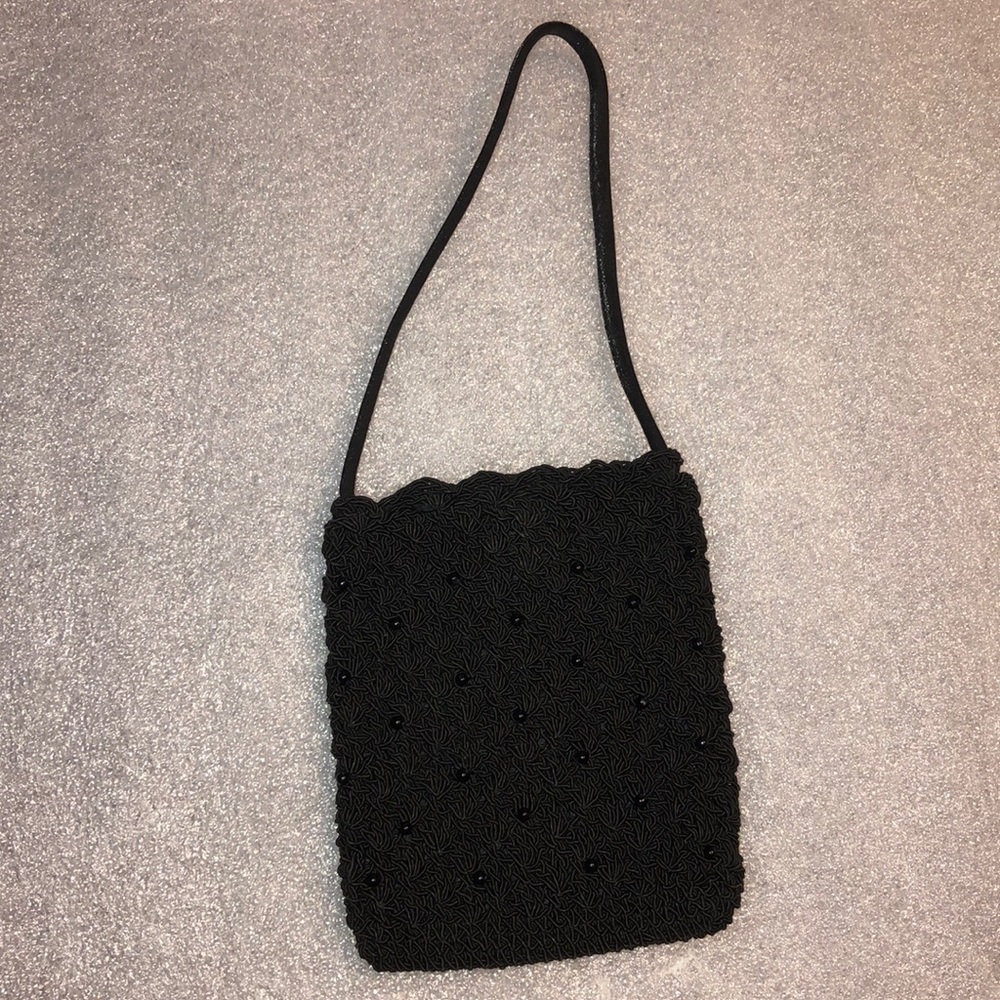 Old Navy Black Beaded Mini Wristlet - Picture 2 of 6
